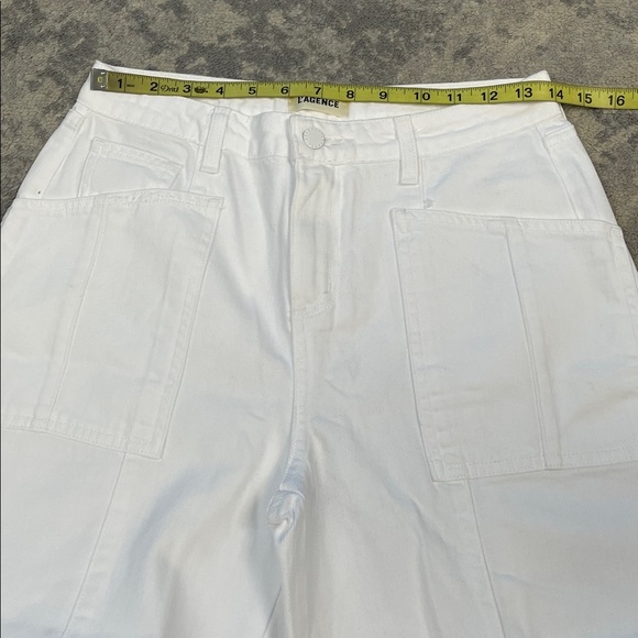 New L’Agence Cody High Waist Barrel Leg Rodeo Jeans Blanc White Sz 26 - Picture 9 of 13